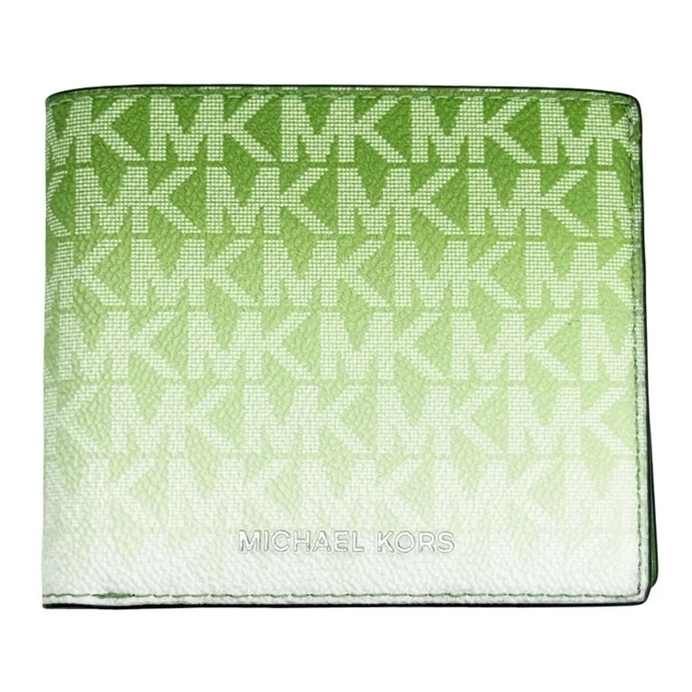 Michael Kors Cooper Ombré Signature Logo Billfold Wallet - Jungle Green